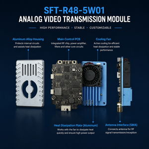 Émetteur <span class=keywords><strong>vidéo</strong></span> analogique FPV ultra-stable SFT-R48-5W01 4,8 GHz, liaison de transmission d'image RF sans fil longue portée - Product Image 5