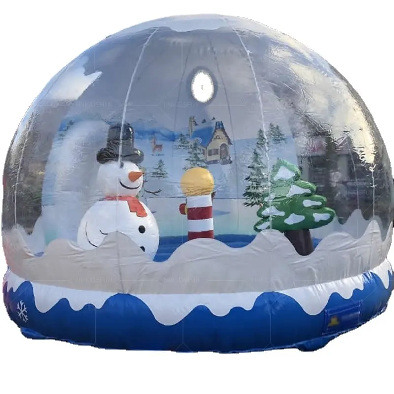 Dekorasi Natal bola dunia salju tiup besar bola salju tiup transparan dengan meniup salju