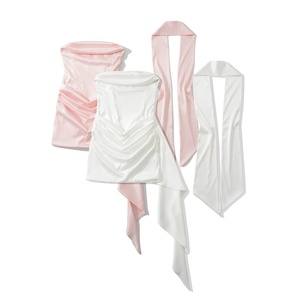 TAOP&ZA 2025 Nuovo Abito <span class=keywords><strong>Invernale</strong></span> da Donna Stile Retrò Senza Maniche con Cintura in Vita Aderente Stile Sciarpa Senza Spalline 25097 - Product Image 1