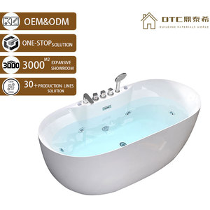 Vasca da Bagno Moderna in Acrilico a Forma Ovale, Design Ecologico, Autoportante, con Scarico Incluso, Idromassaggio a 6 Getti d'Aria, Tina <span class=keywords><strong>Chen</strong></span> - Product Image 1