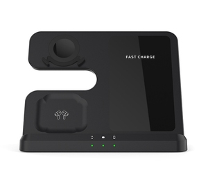 高色価値15Wデスクトップ縦型<span class=keywords><strong>3</strong></span>-in-1ワイヤレス充電器 携帯電話・腕時計・ヘッドセット急速充電器 ワイヤレス充電器 - Product Image 3