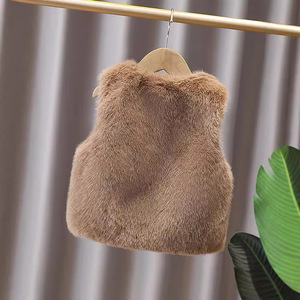 Chaleco Acolchado Cálido y Peludo para Bebé Niña, Lindo Diseño a Cuadros con Lazo, Ropa Exterior para Niños, Estilo Cómodo - Product Image 5