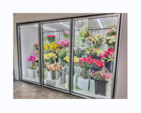 Chambre froide avec porte vitrée, refroidissement par air, plage de température de 2 à 8 degrés pour le stockage de fleurs et de fruits de mer