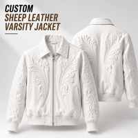 Veste universitaire en cuir de mouton OEM à marque privée, logo personnalisé, veste de luxe style Letterman, fabricant de vestes en cuir streetwear