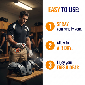 Spray Eliminador de Olores para Equipos Deportivos de Fábrica, Desodorante de Tejidos de Acción Rápida para Almohadillas de Fútbol, Cascos de Hockey, Gimnasio y Artículos Deportivos - Product Image 2