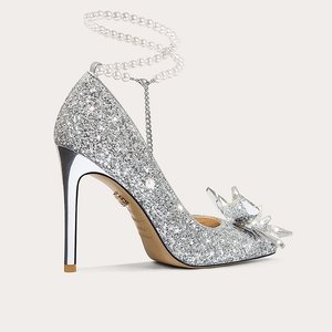 Женские туфли на шпильке со стразами - Product Image 4