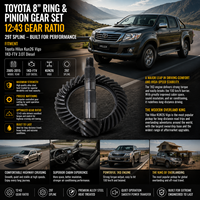Professionelles Hilux Vigo Kun26 1KD-FTV 3.0L Diesel Tellerrad- und Kegelradsatz 12:43 Übersetzung 29T Tellerrad und Kegelrad für Toyota