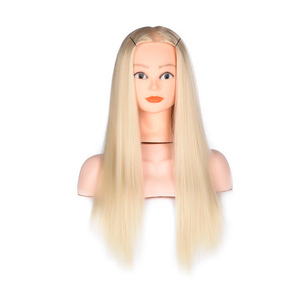 Tête de mannequin pour la pratique du coiffage, cheveux gris, pour le tressage et les chignons, maquillage et formation à la coupe - Product Image 4