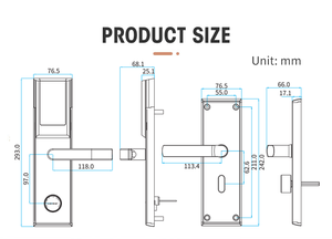 Locstar Mart điện tử thẻ chìa khóa an ninh phòng ngủ deadbol an toàn khách sạn RFID hệ thống phần mềm khóa cửa khách sạn Đầu đọc thẻ khóa cửa - Product Image 6