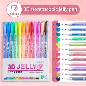 Nieuwe Diy Tekening Graffiti 3d Jelly Pen Custom Schrijven Glanzende Stereoscopische Pen Voor Keramische Plastic Glas Versieren Kaarten Tags - Product Image 4