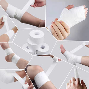 Bande <span class=keywords><strong>de</strong></span> sport en coton, <span class=keywords><strong>bandage</strong></span> en tissu blanc pour doigts, poignets, genoux et pieds - Product Image 3
