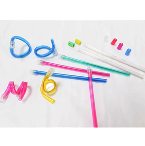 Tubos de succión de evacuación de plástico de 100 Uds. Consumibles dentales manuales con puntas coloridas para el cuidado de los dientes y el eyector de saliva - Product Image 1