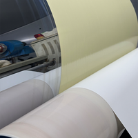 Rouleau géant d'étiquettes autocollantes imperméables en PET argenté mat de 50 m, avec support de transfert jaune de 130 g, directement de l'usine, pour applications électriques