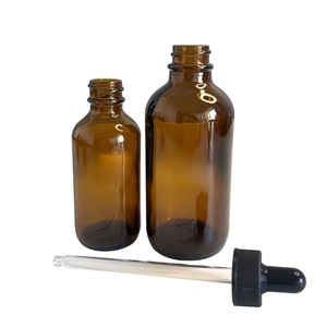 Bouteille en verre ambré ronde la plus vendue de 5 ml, 10 ml, 15 ml, 20 ml, 30 ml, 50 ml, 100 ml avec bouchon compte-gouttes noir inviolable - Product Image 1