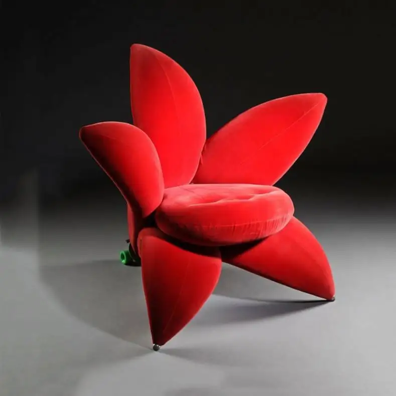 Poltrona con fiori di corno di forma creativa italiana piccola unità minimalista soggiorno