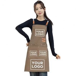 Personalized Customizable Logo Waterproof Denim Sublimation Custom Heavy Duty Cotton Canvas <b>Kitchen</b> Chef <b>Apron</b> - Product Image 1
