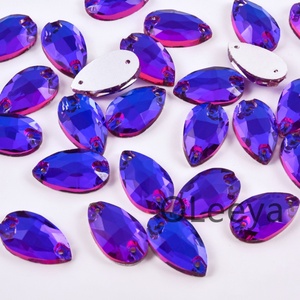 Strass à coudre en verre de qualité 3A OLeeya, couleur velours violet, cristaux de décoration en forme de poire pour justaucorps et robes de danse - Product Image 3