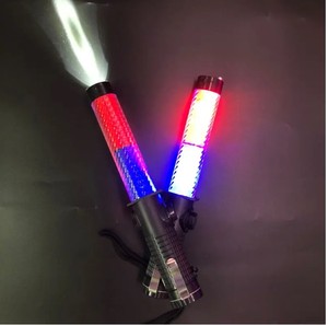 ไม้คทาสำหรับเครื่องบินไฟกระพริบ LED จราจร30ซม. 39ซม. สีแดงน้ำเงินทนทานพร้อมหัวไฟฉายและนกหวีด - Product Image 6