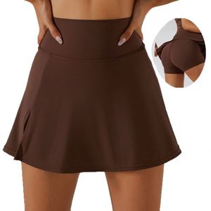 2 en 1 falda de tenis con abertura lateral Slim Fit bolsillos falda de Golf pantalones ropa de tenis para mujeres <span class=keywords><strong>Culottes</strong></span> - Product Image 5
