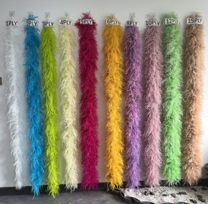 Écharpe en plumes d'autruche colorées 1 plis pour décoration de fête à domicile, carnaval, Noël, accessoire de costume, robe de danse, DIY - Product Image 4