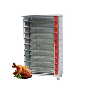 치킨 그릴 기계 Rotisserie Poulet, 새로운 스타일 높은 생산 6 로드 가스 치킨 불고기 제조 업체 중국