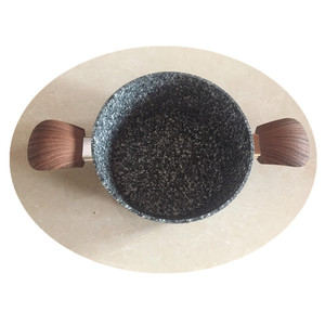 4 Cái Nhôm Rèn GRANITE NON STICK COOKWARE SET Nhôm Cảm Ứng Rèn Soong + FRY PAN Trộn Với Tay Cầm Bằng Gỗ - Product Image 4