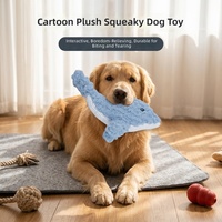 Juguete de Peluche para Perros con Diseño de Animales de Dibujos Animados, Tiburón, Pulpo, Cocodrilo, Búho, con Sonido, Interactivo, con Cuerda de Algodón