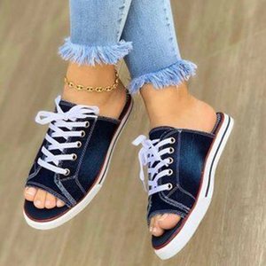Pantofola piatta da <span class=keywords><strong>donna</strong></span> in tela da <span class=keywords><strong>donna</strong></span> con lacci da <span class=keywords><strong>donna</strong></span> Peep Toe <span class=keywords><strong>scarpe</strong></span> da spiaggia in <span class=keywords><strong>Denim</strong></span> moda femminile Casual da <span class=keywords><strong>donna</strong></span> taglie forti 35-43 - Product Image 6