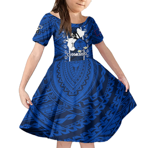 Verano Fiji niños <span class=keywords><strong>Vestido</strong></span> de manga corta fabricantes de ropa impresa <span class=keywords><strong>azul</strong></span> Fijian Tapa patrón encantadores vestidos de fiesta <span class=keywords><strong>para</strong></span> niñas - Product Image 6