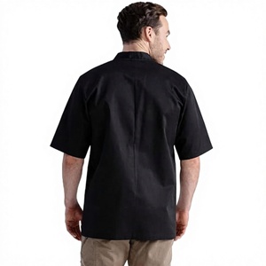 Veste de Chef Professionnelle pour Hommes 100% Coton, Manches Courtes, Légère, Coupe Ample, Imprimé Cartoon, Popeline, Cuisine, Restaurant, Travail - Product Image 2