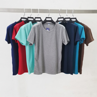 T-shirts tissés à manches courtes pour hommes en mélange polyester/coton, coupe classique, décontractés, vente en gros, prêts à expédier, à 1 dollar, prix abordable