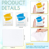Lingettes humides jetables multifonctionnelles écologiques en spunlace personnalisées, emballées individuellement, parfum doux, faible MOQ, lingettes rafraîchissantes