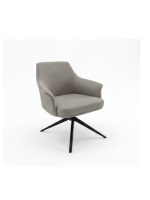 Fauteuil d'appoint moderne rembourré avec accoudoirs, fauteuil lounge en tissu pour salon, pieds en métal noir