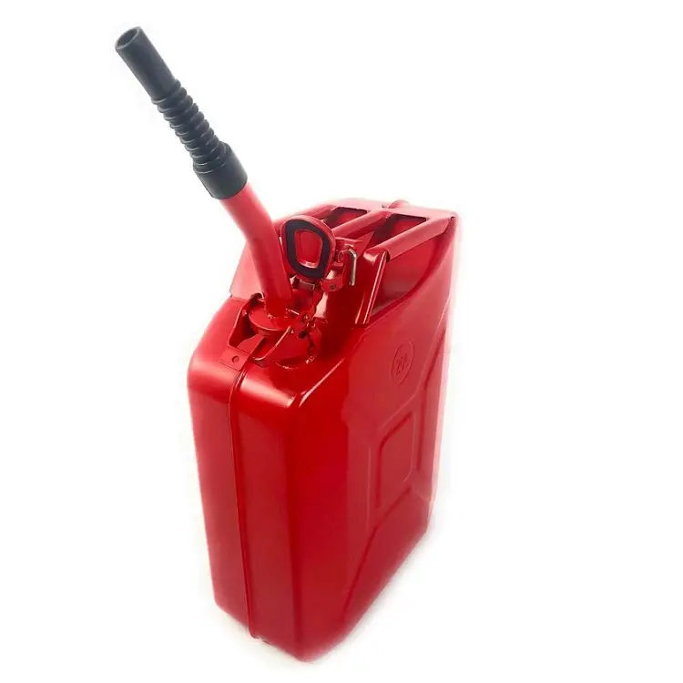 20l américa tipo vermelho jerry lata de metal tanque de combustível óleo óleo tambor com bico frio rolado prato jerry pode
