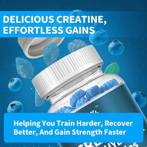 Creatina Monoidrato al Gusto Mirtillo OEM per Uomini e Donne, Caramelle Gommose di Creatina Monoidrato 5000mg con Taurina e L-Glutammina - Product Image 4
