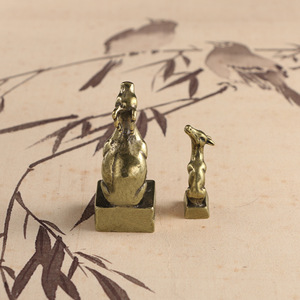 Metallo artigianato <span class=keywords><strong>cervo</strong></span> pulsante madre sigillo di rame manico di <span class=keywords><strong>cervo</strong></span> ornamenti all'ingrosso - Product Image 6