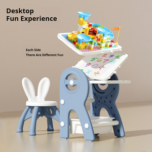 Children Adjustable Multi-Functional Whiteboard Kids Drawing <strong>Block</strong> <strong>Building</strong> <strong>Tables</strong> With Toy Plastic Storage Box Drawing Toys - Product Image 5