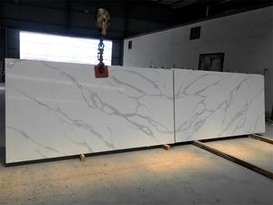 Pierres de Quartz artificielles avec veines noires, sillons, carreaux de calacita blanc, pour hôtels - Product Image 2