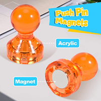Magnet Peniti Akrilik Warna-warni, Peniti Magnetik Kuat untuk Papan Tulis & Kulkas