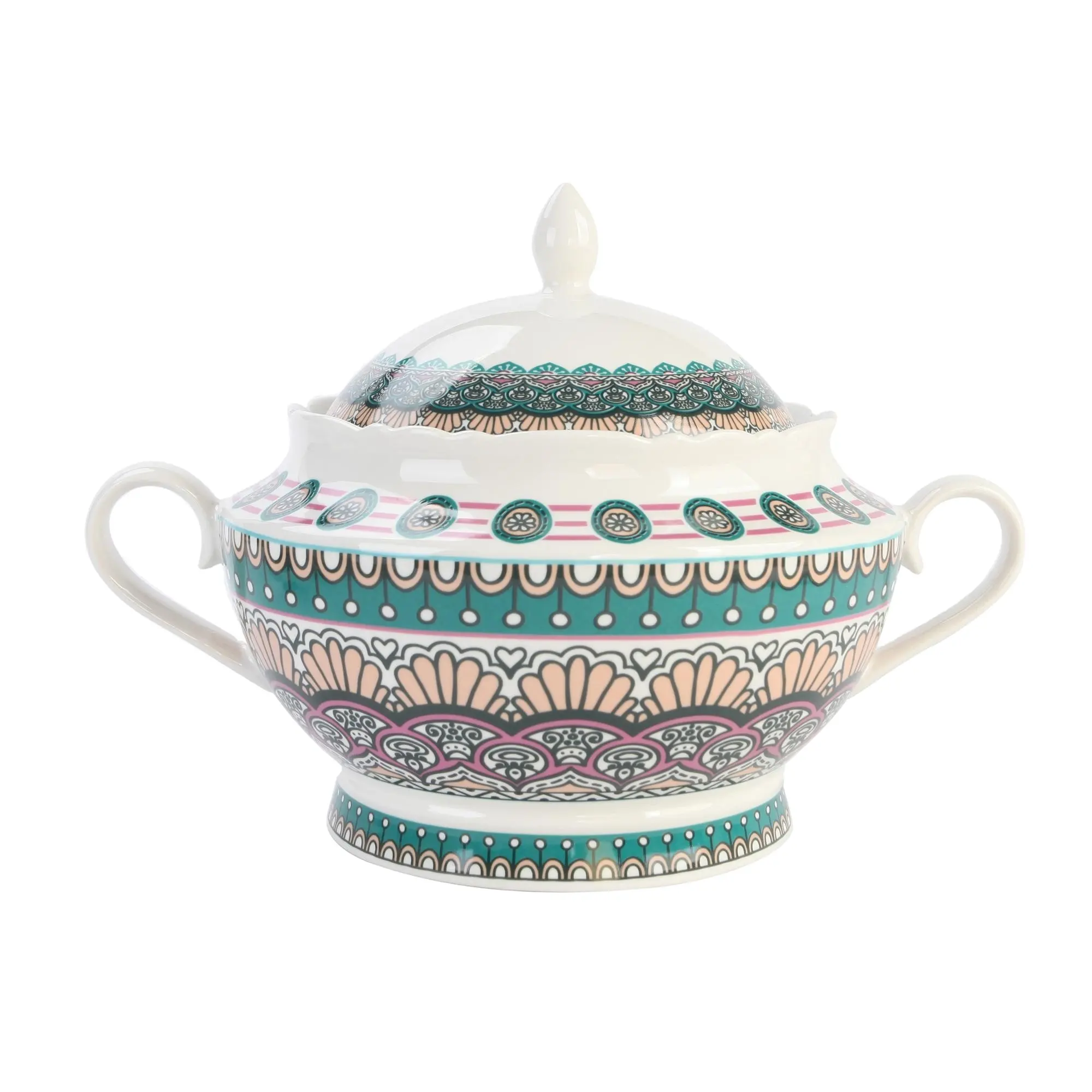 Stock Pot Soup Tureen ultimo Design supporto rotondo moderno in ceramica sicuro per la tavola dei ristoranti