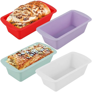 Moule à pain en silicone écologique, antiadhésif, rectangulaire, pour gâteau et pain - Product Image 1