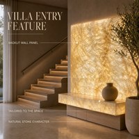 Revêtement mural moderne en quartzite blanc Cristallo rétroéclairé, durable, en pierre de luxe, carreaux d'onyx pour usage hôtelier