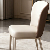 Ensemble de table à manger en pierre frittée de luxe léger avec chaises en cuir PU, mobilier de salle à manger rectangulaire pour villa, appartement, hôtel