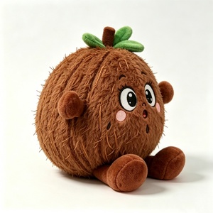 Peluche de Coco Personalizado, Adorable Peluche de Fruta Marrón Suave y Peludo con Hojas Verdes, Peluche de Coco Adorable y Esponjoso - Product Image 3