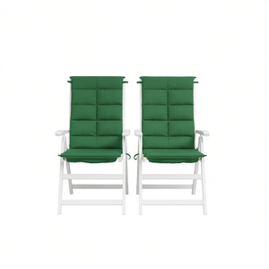 Coussins de chaise d'extérieur en tissu Oxford vert, lot de 2, amovibles, lavables, résistants à l'eau, matelassés, utilisables toute l'année - Product Image 1