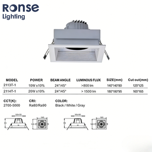Plafonnier LED encastré carré RONSE pour intérieur, ultra-plat, 4 pouces - Product Image 3