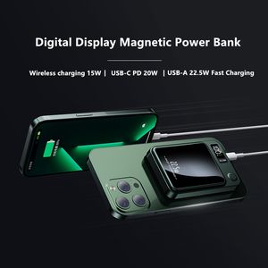 Banques d'alimentation magnétiques portables 10000mah sans fil 15w PD 22.5w <span class=keywords><strong>sortie</strong></span> type-c charge rapide chargeur <span class=keywords><strong>de</strong></span> batterie à affichage LED - Product Image 5