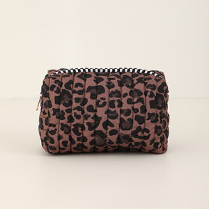 Sac de Cosmétiques en Polyester à Imprimé <span class=keywords><strong>Léopard</strong></span> en Gros, Organiseur de Maquillage Doux et Rembourré, Trousse de Toilette de Voyage - Product Image 1