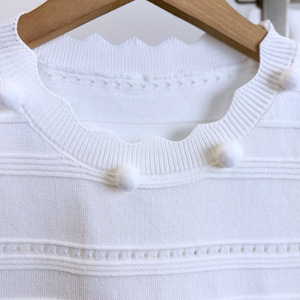 Unique Design Pompom Embroidery Sleeveless Crop Top Ruffles Slit 2 Piece Women Skirt <b>Set</b> Fashion - Product Image 4