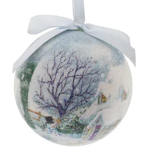 Boule à motif de renne en papier imprimé à la main, décor de noël, grand coffret cadeau, ornements en or Rose, boule de décoration de noël